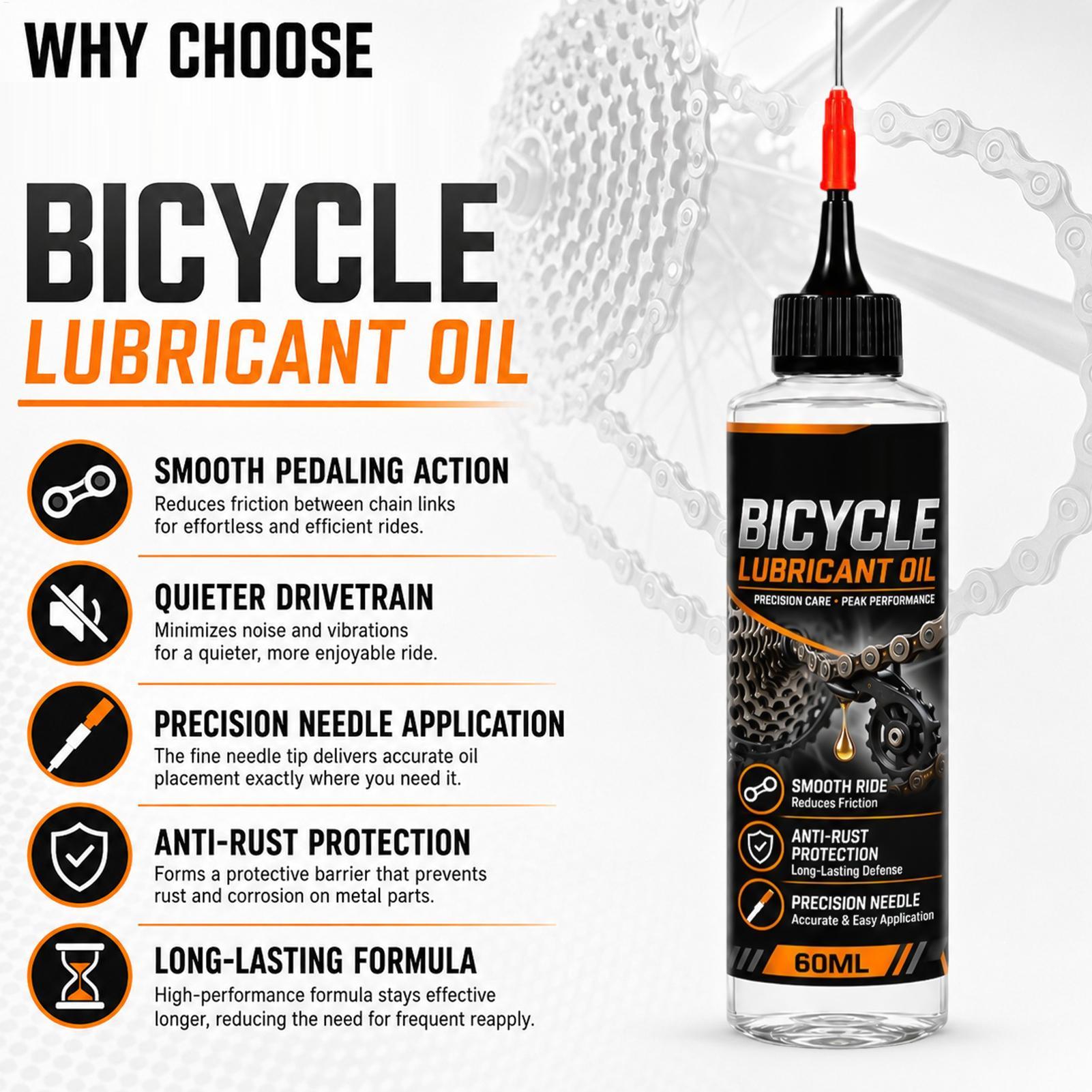 Motorcycle Gear Oil For Chain - น้ำมันหล่อลื่นโซ่จักรยาน 60 มล. จาระบีบำรุงรักษาจักรยาน ป้องกันสนิม ลดเสียงรบกวน