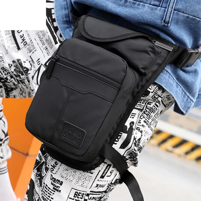 Motorcycle Gear Backpack - ไนลอนคุณภาพสูงผู้ชายวางขากระเป๋า Fanny Pack รถจักรยานยนต์ขี่ Casual ไหล่