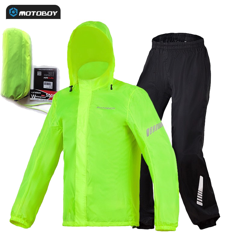 Motorcycle Gear Companies - เสื้อกันฝนบางเฉียบกันน้ำสำหรับผู้ขับขี่รถจักรยานยนต์ เสื้อกันฝนผู้ชาย MOTOBOY ชุดกันฝนสำหรับขี่มอเตอร์ไซค์สะท้อนแสงกลางคืนพร้อมกระเป๋า