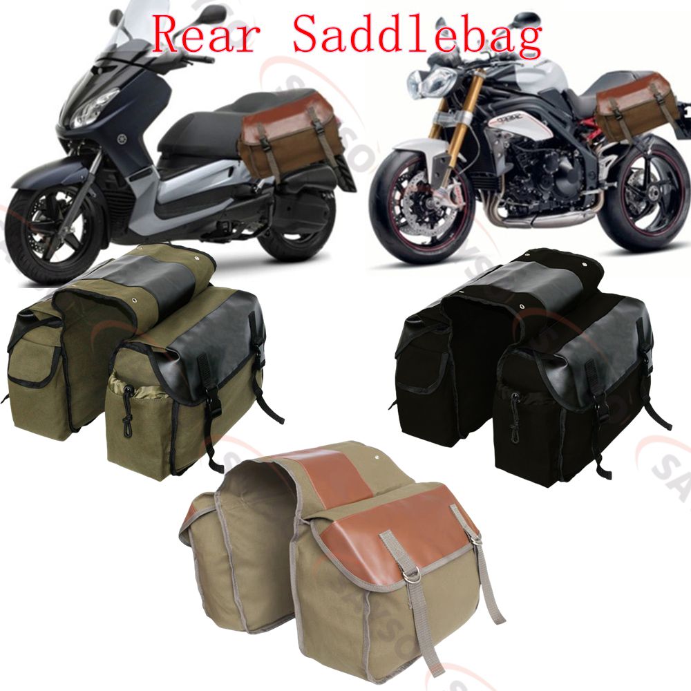 Motorcycle Gear Backpack - ผ้าใบหนังด้านหลังSaddlebagรถจักรยานยนต์ด้านข้างกระเป๋าเดินทางเครื่องมือเก็บกระเป๋าสําหรับSuzuki Boulevard M109R VZR 1800 M90